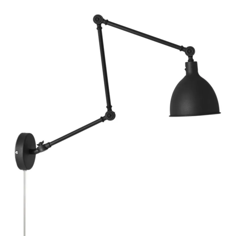 Bazar vägglampa l61.5-122 cm svart Populär